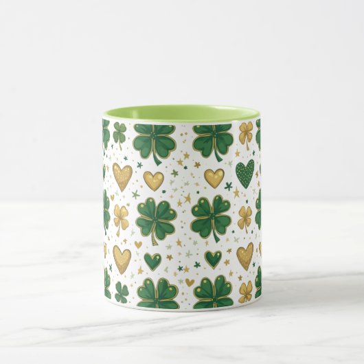 Sparkling St. Patrick's Pattern Design Tasse (Zentrum)