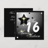 Sparkling Star 16 . Geburtstag-Customize Einladung (Vorne/Hinten)