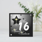 Sparkling Star 16 . Geburtstag-Customize Einladung (Stehend Vorderseite)
