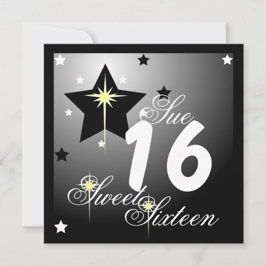 Sparkling Star 16 . Geburtstag-Customize Einladung (Vorderseite)