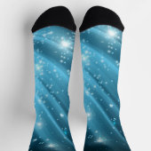Sparkling Starry Night Sky Blue Gradient Crew Sock Socken (Oben)