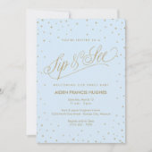 Sparkling Stars Blue Boy Baby Sip and See Einladung (Vorderseite)