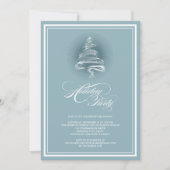 Sparkling Stars Blue Christmas Tree Holiday Party Einladung (Vorderseite)