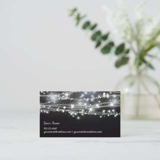 Sparkling Stars Celestial Business Card Visitenkarte (Stehend Vorderseite)