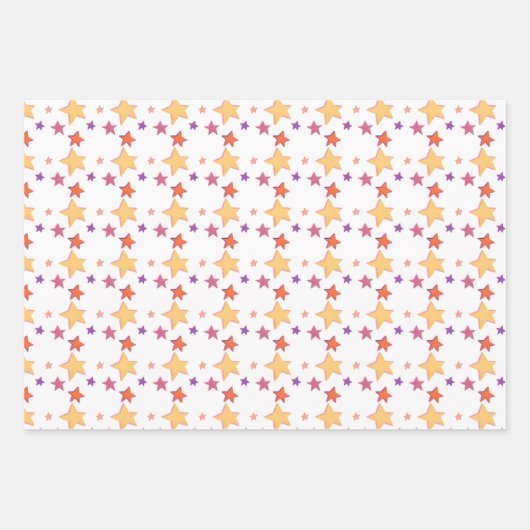 Sparkling Stars Gift Wrap Geschenkpapier Set (Vorderseite)