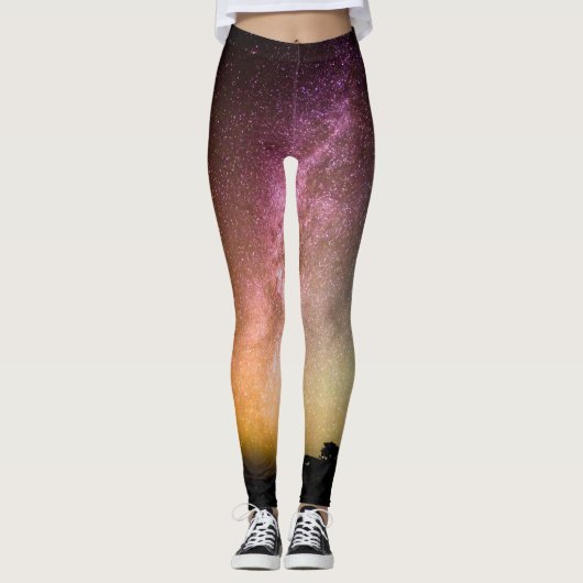Sparkling Stars Rainbow Galaxy Leggings (Vorderseite)