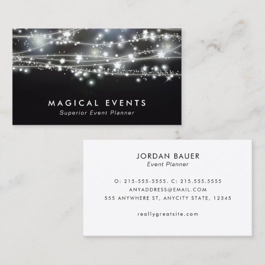 Sparkling Stars Veranstaltungsplanung und Unterhal Visitenkarte (Vorne/Hinten)
