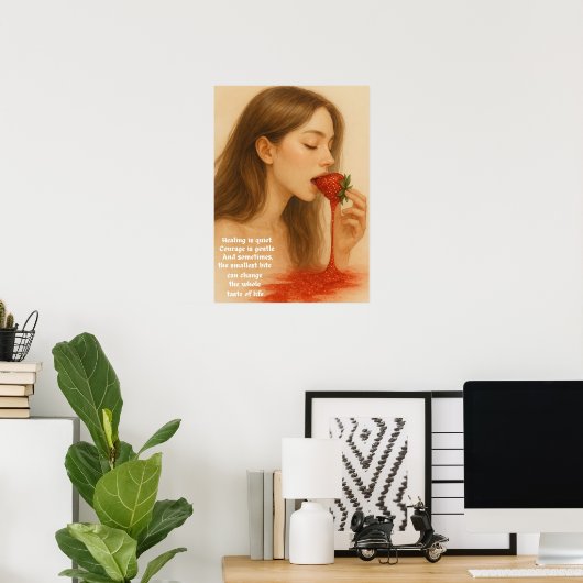 Sparkling Strawberry Art Poster (Heimbüro)