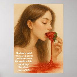 Sparkling Strawberry Art Poster