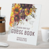 Sparkling Sun & Wine Guest Book Pedestal Zeichen Sockelschild (In Situ)