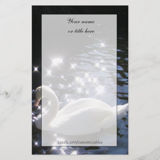 Sparkling Swan Stationery Briefpapier (Vorderseite)