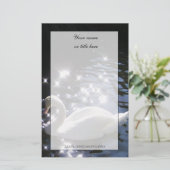 Sparkling Swan Stationery Briefpapier (Stehend Vorderseite)