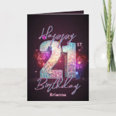 Sparkling Trendy Chic Disco Dance 21. Geburtstag Karte (Vorderseite)