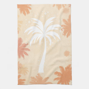 Sparkling Tropical Palm Tree Silhouette Geschirrtuch
