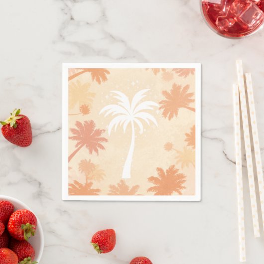 Sparkling Tropical Palm Tree Silhouette Serviette (Beispiel)