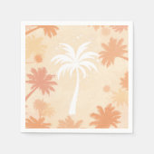 Sparkling Tropical Palm Tree Silhouette Serviette (Vorderseite)