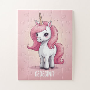Sparkling Unicorn Fantasy Personalisiert Kids Puzzle