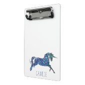 Sparkling Unicorn Girls Personalisierte Schule Mini Klemmbrett (Gewinkelt2)