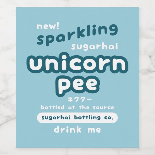 Sparkling Unicorn Pee Weinetikett (Einzelnes Label)