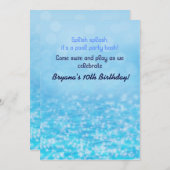 Sparkling Water Beach Pool Party Einladung (Vorne/Hinten)