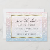 Sparkling Waters Pink Beach Hochzeitseinladung Einladung (Vorderseite)