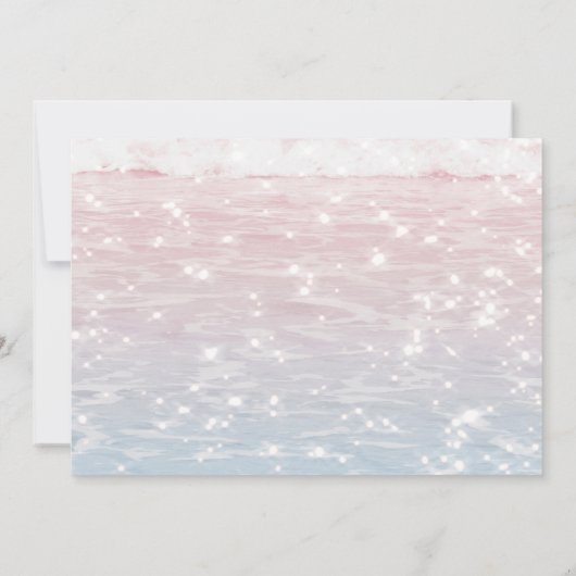 Sparkling Waters Pink Beach Hochzeitseinladung Einladung (Rückseite)