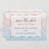 Sparkling Waters Pink Beach Hochzeitseinladung Einladung (Vorne/Hinten)