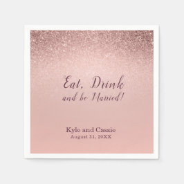 Sparkling Wedding Bar Cocktail Napkin Serviette