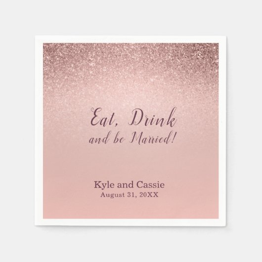 Sparkling Wedding Bar Cocktail Napkin Serviette (Vorderseite)