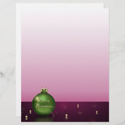 Sparkling Weihnachts-Ornament Letterhead Stationer (Vorne/Hinten)