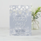 Sparkling Weihnachtsbällchen Feiertag Party Einladung (Stehend Vorderseite)