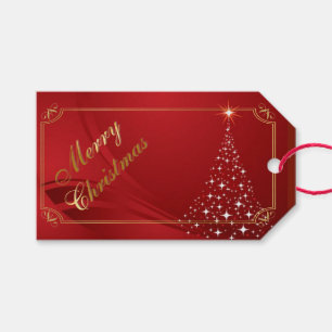 Sparkling Weihnachtsbaum auf Red Geschenkanhänger