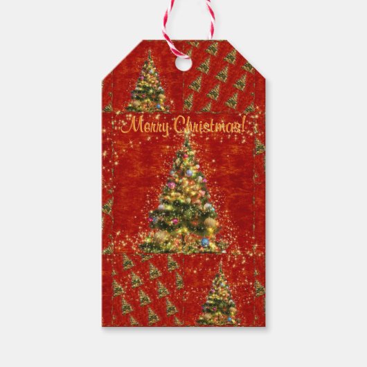 Sparkling Weihnachtsbaum-Geschenktasten Geschenkanhänger (Vorderseite)