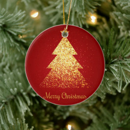 Sparkling Weihnachtsbaum Golden Red Keramik Ornament