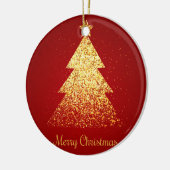 Sparkling Weihnachtsbaum Golden Red Keramik Ornament (Links)