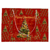 Sparkling Weihnachtsbaum Große Geschenktasche Geschenktüte (Rückseite)
