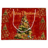 Sparkling Weihnachtsbaum Große Geschenktasche Große Geschenktüte (Vorderseite)