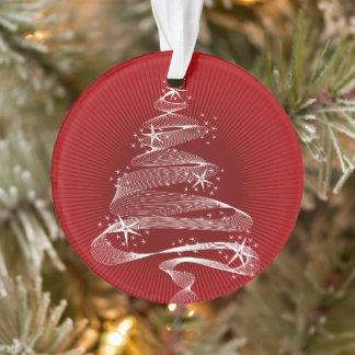 Sparkling Weihnachtsbaum Stilvolles Foto Ornament