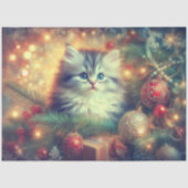 Sparkling Weihnachtsbaum Sweet Kitten Decoupage Seidenpapier (Vorderseite)