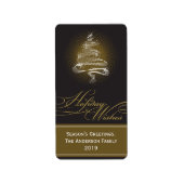 Sparkling Weihnachtsbaum Wirbel Weihnachtsgeschenk Adressaufkleber (Vorne)