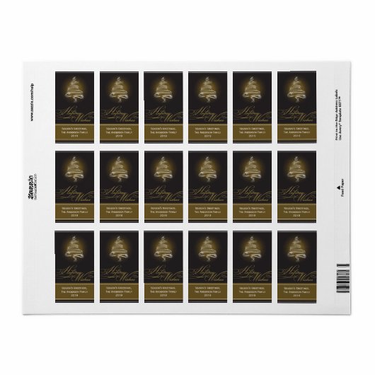 Sparkling Weihnachtsbaum Wirbel Weihnachtsgeschenk Adressaufkleber (Vorne)