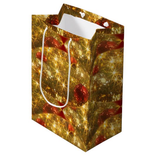 Sparkling Weihnachtsgeschenktasche Mittlere Geschenktüte (Vorderseite Schrägansicht)