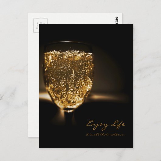 Sparkling Wein Champagner Inspiration Leben Postkarte (Vorne/Hinten)