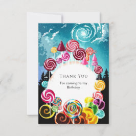 Sparkling Whimsical Candyland Birthday Dankeskarte