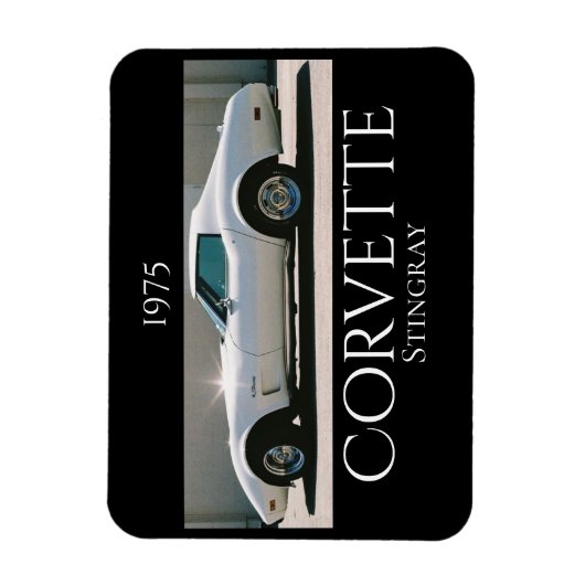 Sparkling White '75 Corvette Magnet (Vertikal)