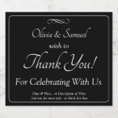 Sparkling Wine Bottle Labels, Black White Infinity Schaumweinetikett (Einzelnes Label)