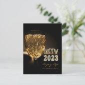 Sparkling Wine Champagne Inspirational Happy 2023 Postkarte (Stehend Vorderseite)
