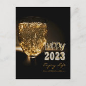 Sparkling Wine Champagne Inspirational Happy 2023 Postkarte (Vorderseite)