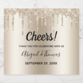 Sparkling Wine Glitzer Tropfen Trendy Glam Schaumweinetikett (Einzelnes Label)