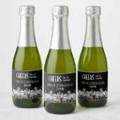 Sparkling Wine on Black Gastgeschenk Mini Schaumweinetikett (Flaschen)